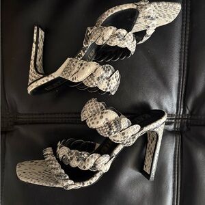 Kat Maconie leather Snake python strapped Sandals heels